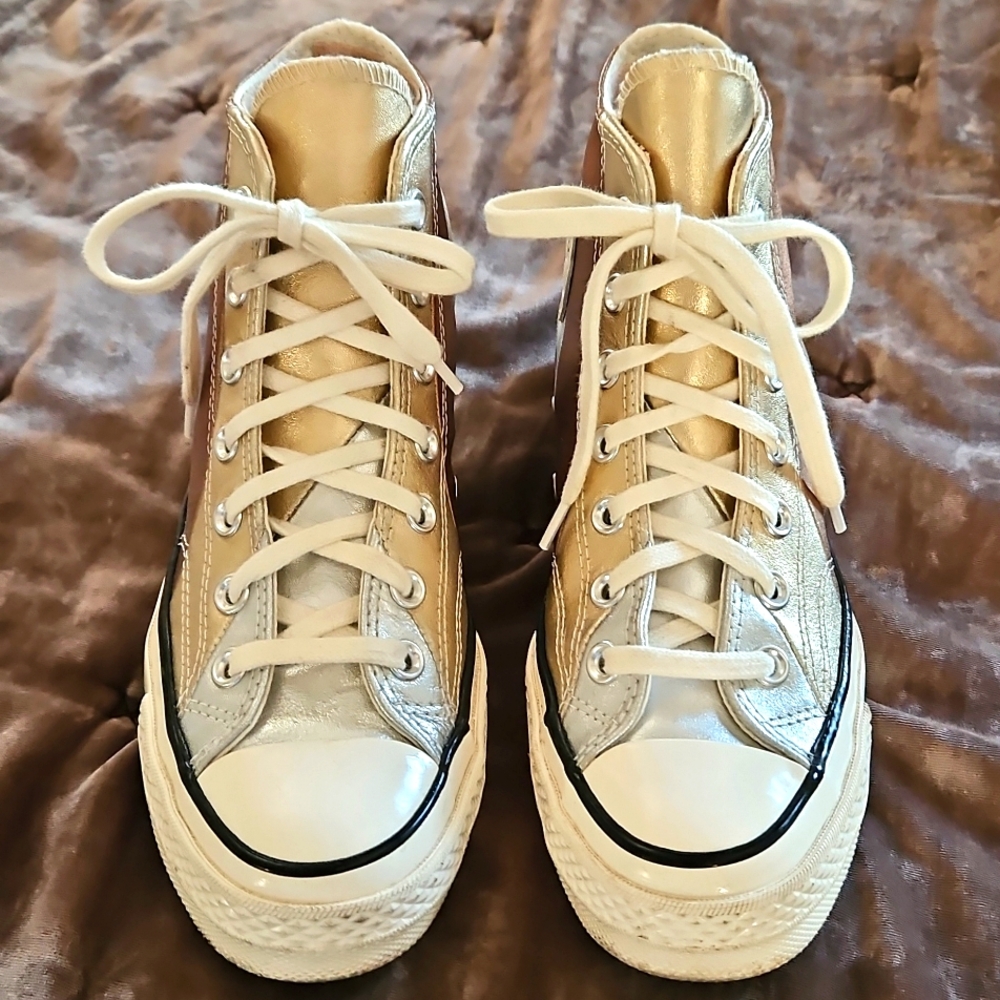 Converse All Star Chuck Taylor Metallic Bronze, Gold, Silver 70 Hi Top Sneakers